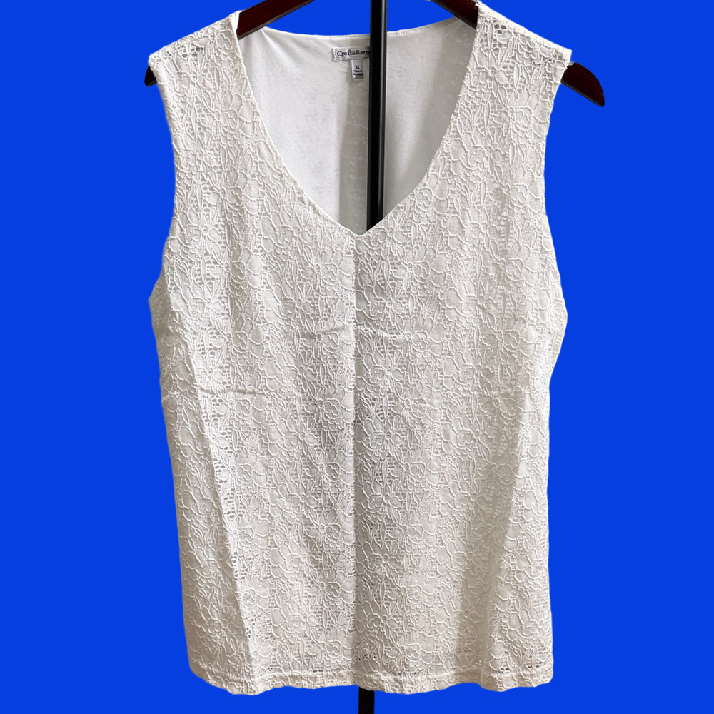 Croft & Barrow off white Lace Top
